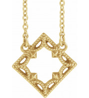 14K Yellow Vintage-Inspired Geometric 18 Necklace - 86922606P