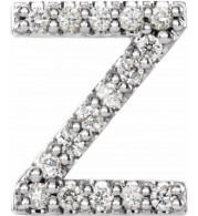 14K White .06 CTW Diamond Single Initial Z Earring - 867976130P
