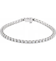 14K White 3 3/8 CTW Diamond Line 7 Bracelet - 60870207616P