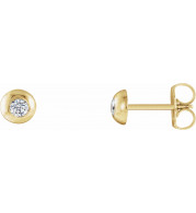 14K Yellow 1/8 CTW Diamond Domed Stud Earrings - 86687601P