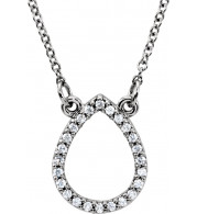 14K White 1/10 CTW Diamond Teardrop 16 Necklace - 85865101P