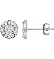 14K White 1/3 CTW Diamond Cluster Earrings - 65175460000P