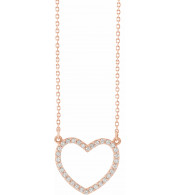 14K Rose 1/5 CTW Diamond Small Heart 16 Necklace - 66415100008P