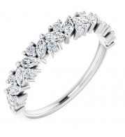14K White 1/2 CTW Diamond Tilted Marquise Anniversary Band - 123396600P