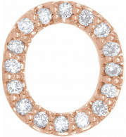 14K Rose .07 CTW Diamond Single Initial O Earring - 867976073P