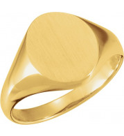14K Yellow 11x9.5 mm Oval Signet Ring - 5758123697P
