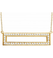 14K Yellow 3/8 CTW Diamond Rectangle 16-18 Necklace - 65188760000P