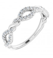 14K White 1/5 CTW Diamond Twisted Anniversary Band - 123997600P