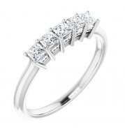 14K White 2.5x2.5 mm Square 1/2 CTW Diamond Anniversary Band - 123844732P