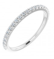 14K White 1/4 CTW Diamond Band for 7x7 mm Cushion Ring - 12214560000P