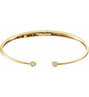 14K Yellow 1/6 CTW Diamond Hinged Cuff Bracelet - 65223560000P