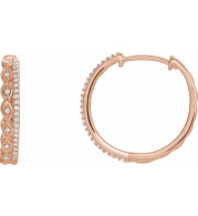 14K Rose 1/4 CTW Diamond Geometric Hoop Earrings - 653410602P