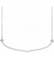 14K White Freeform Bar 16-18 Necklace - 86618600P