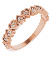 14K Rose .07 CTW Diamond Heart Anniversary Band - 123856602P