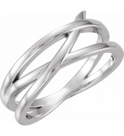 14K White Criss-Cross Ring - 51513101P