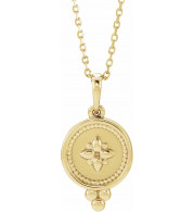 14K Yellow Beaded Disc 16-18 Necklace - 86653601P