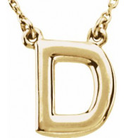 14K Yellow Block Initial D 16 Necklace - 84634116P