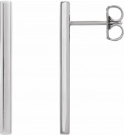 14K White 24x2 mm Bar Earrings - 86972106P