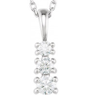 14K White 1/6 CTW Diamond 3-Stone 18 Necklace - 2162460000P