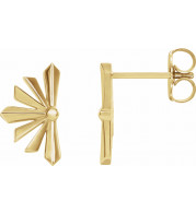 14K Yellow Starburst Earrings - 87028601P