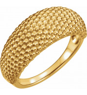 14K Yellow Beaded Dome Ring - 51679102P