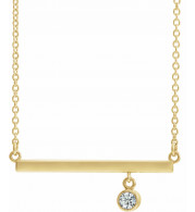 14K Yellow Diamond Bezel-Set 18 Bar Necklace - 869056106P