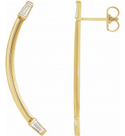 14K Yellow 1/4 CTW Diamond Curved Bar Earrings - 87024601P