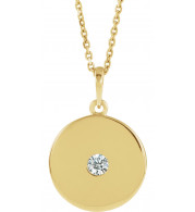 14K Yellow 1/10 CTW Diamond Disc Necklace - 8651460060P