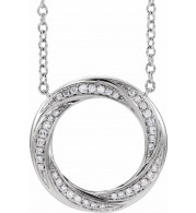 14K White 1/5 CTW Diamond Circle 16-18 Necklace - 653535600P