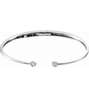 14K White 1/6 CTW Diamond Hinged Cuff Bracelet - 65223560001P