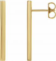 14K Yellow 24x2 mm Bar Earrings - 86972107P