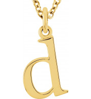 14K Yellow Lowercase Initial d 16 Necklace - 8578070009P