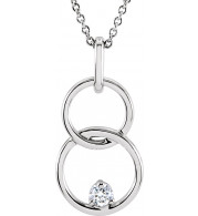 14K White .04 CTW Diamond Circle 18 Necklace - 68644100P