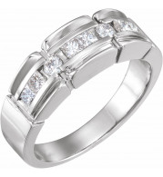 14K White 3/4 CTW Diamond Accented Men's Ring - 64225100463P