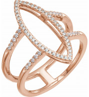 14K Rose 1/4 CTW Diamond Geometric Ring - 65242260002P