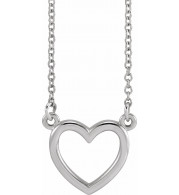14K White 10.8x10 mm Heart 16 Necklace - 858741017P