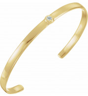 14K Yellow 1/10 CT Diamond Cuff 6 Bracelet - BRC764601P