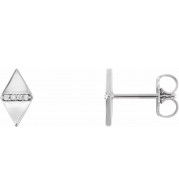 14K White .025 CTW Diamond Geometric Earrings - 86489600P