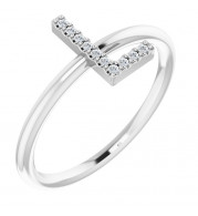 14K White .05 CTW Diamond Initial L Ring - 1238346055P