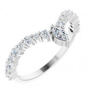 14K White 1/2 CTW Diamond V Ring - 123931600P
