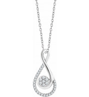 14K White 1/5 CTW Diamond Freeform 16-18 Necklace - 65266960000P
