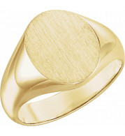 14K Yellow 12x10 mm Oval Signet Ring - 5543112666P