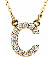 14K Yellow Initial C 1/8 CTW Diamond 16 Necklace - 67311128P
