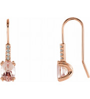 14K Rose Morganite & .05 CTW Diamond Earrings - 65150660000P