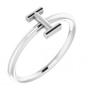 14K White Initial I Ring - 51895149P