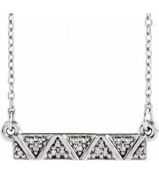 14K White .05 CTW Diamond Geometric Bar 16-18 Necklace - 86714101P