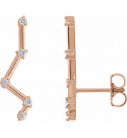14K Rose 1/10 CTW Diamond Constellation Earring Climbers - 86903602P