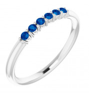 14K White Blue Sapphire Stackable Ring - 123288632P