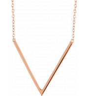 14K Rose V 16-18 Necklace - 65213260002P
