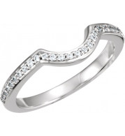 14K White 1/8 CTW Diamond Band for 4.5 mm Round Engagement Ring - 67711104P